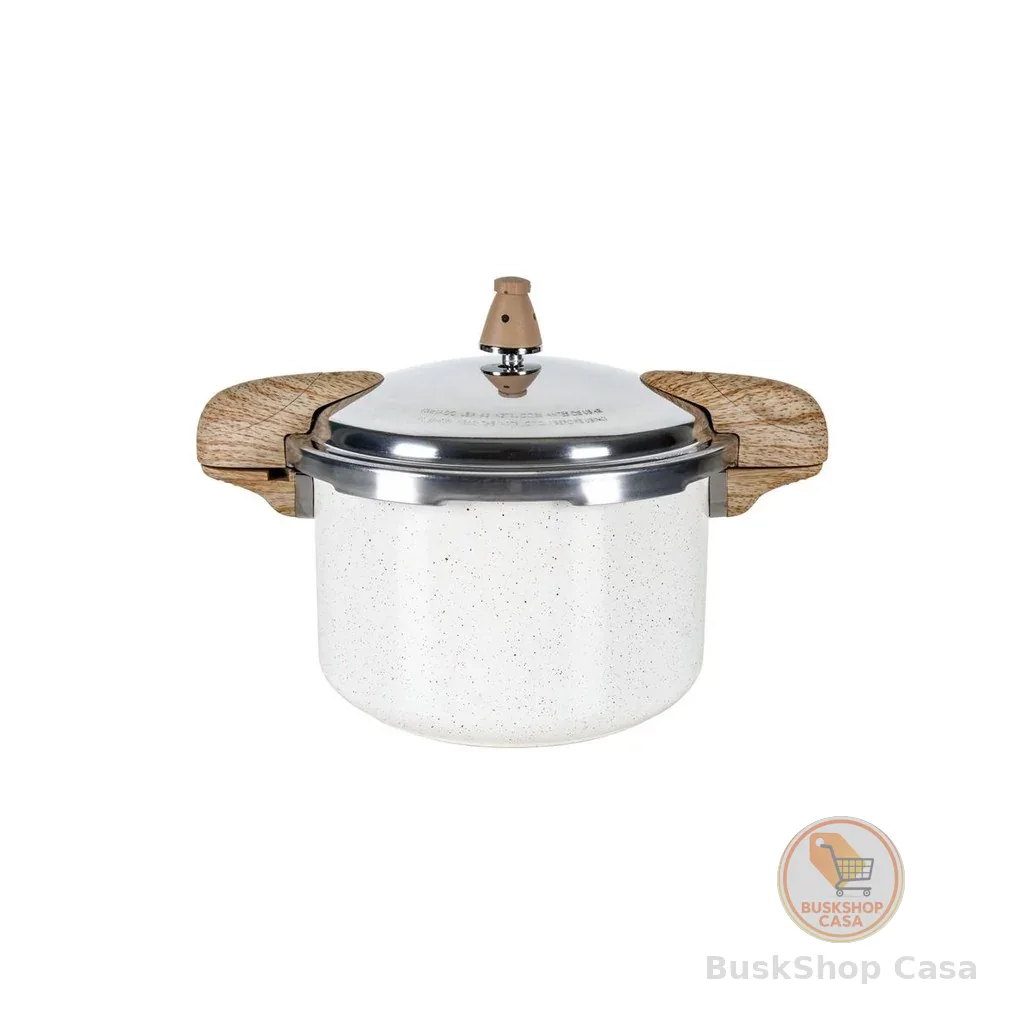 Panela de Pressão Brinox Antiaderente Ceramic Life Com Indução - Pressure 5,4L 22cm Vanilla