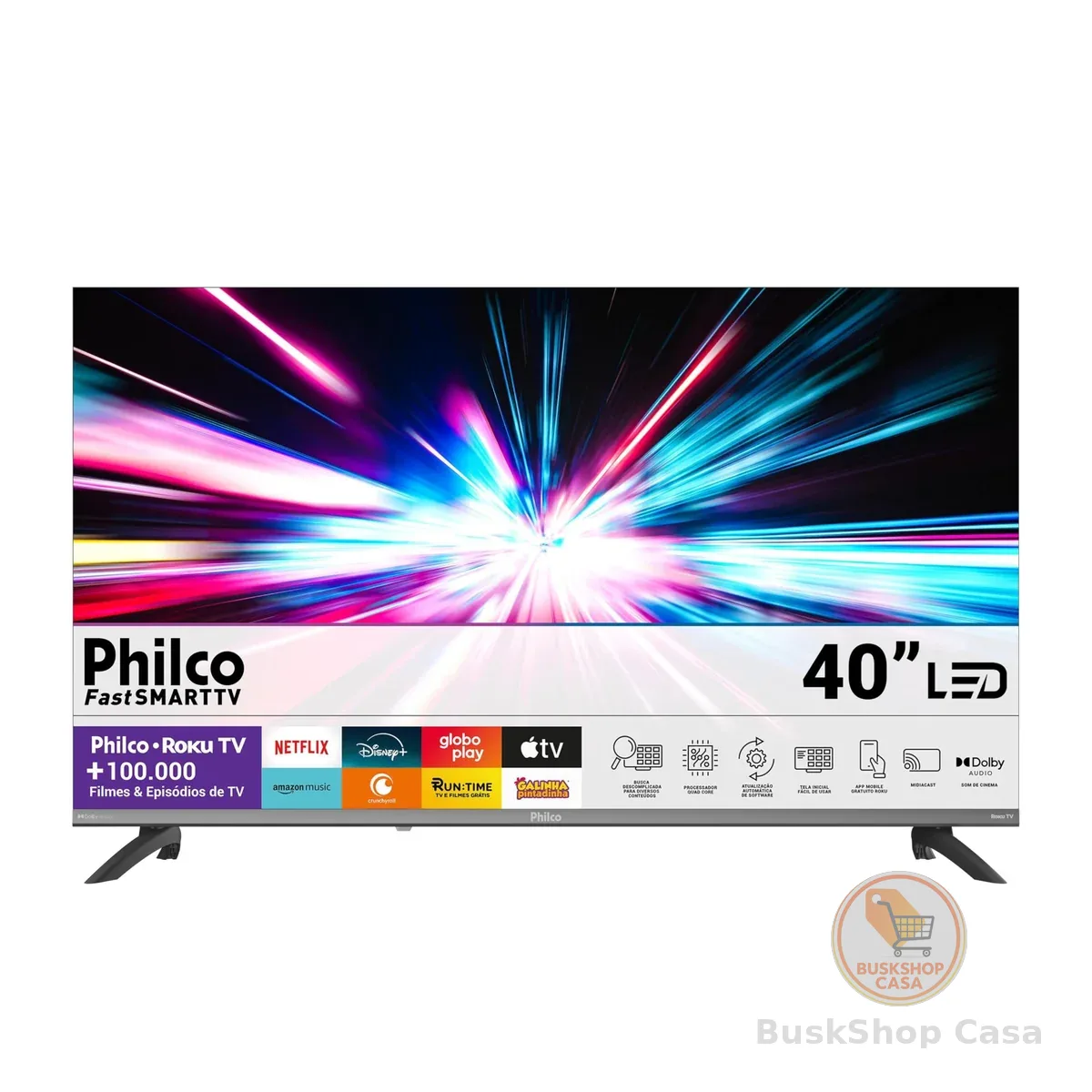Smart TV 40" Philco Roku TV HDR10 Dolby Áudio P40CRA