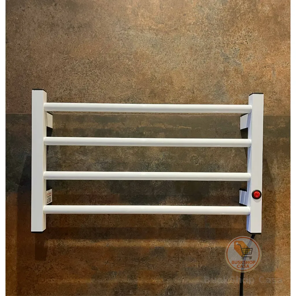 Toalheiro Térmico Porta Toalha Seca e Aquece 4 Barras Alumínio Bivolt Electrowood