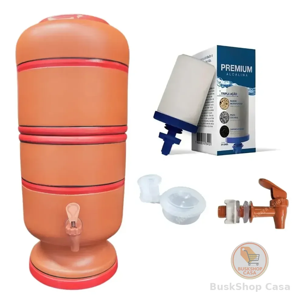 Filtro De Barro Total 6 Litros Com Vela Tripla Ação
