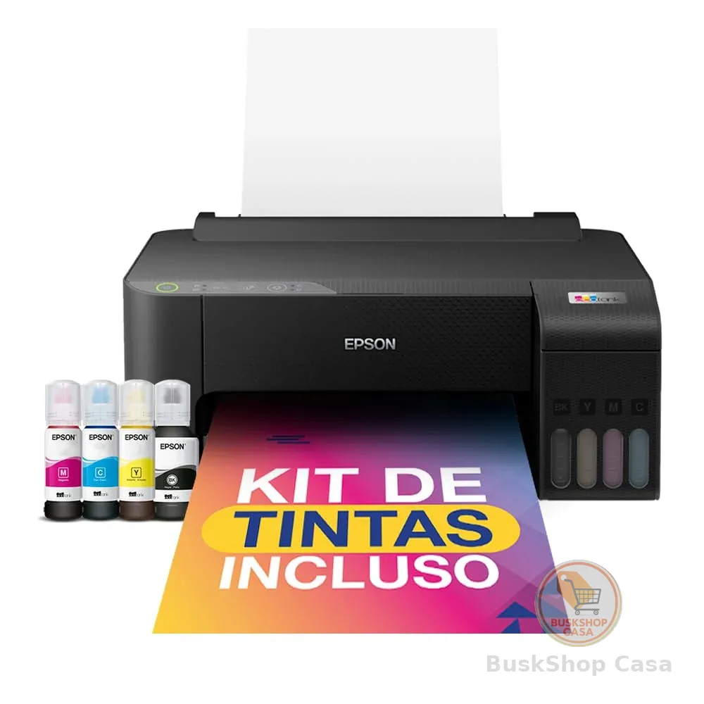 Impressora Epson EcoTank L1250 - Tanque de Tinta Colorida, Wi-Fi Direct, Comando de voz, Bivolt, Cor: Preto