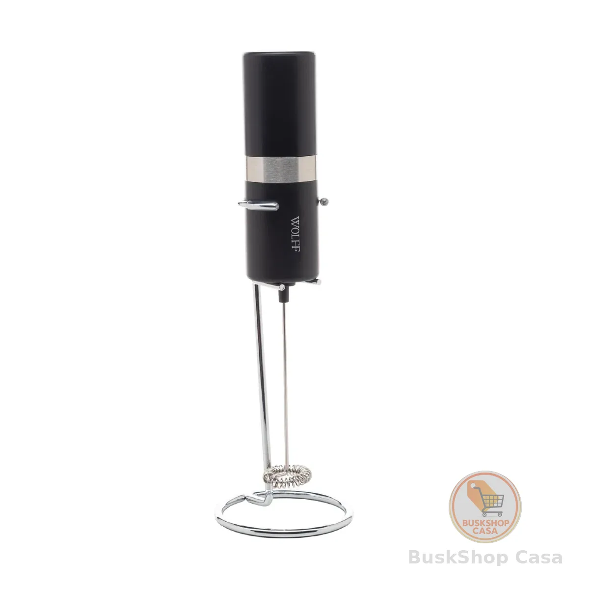 WOLFF - Mixer Elétrico para Bebidas de Aço Inox e Plástico com Suporte - motor potente - serve para bater ovos - misturador