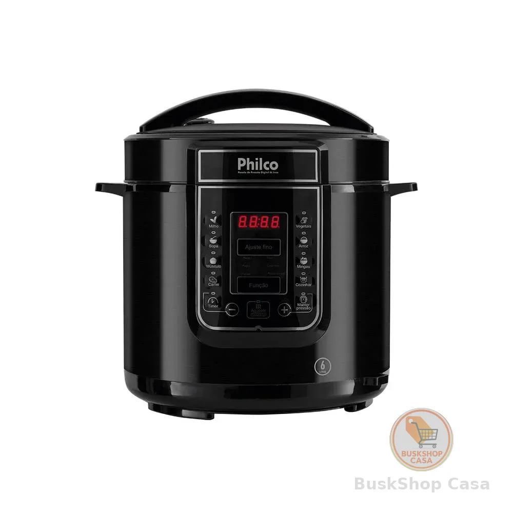 Panela de pressão, Digital inox Ppp01p, 6L, Preto, 110v, Philco