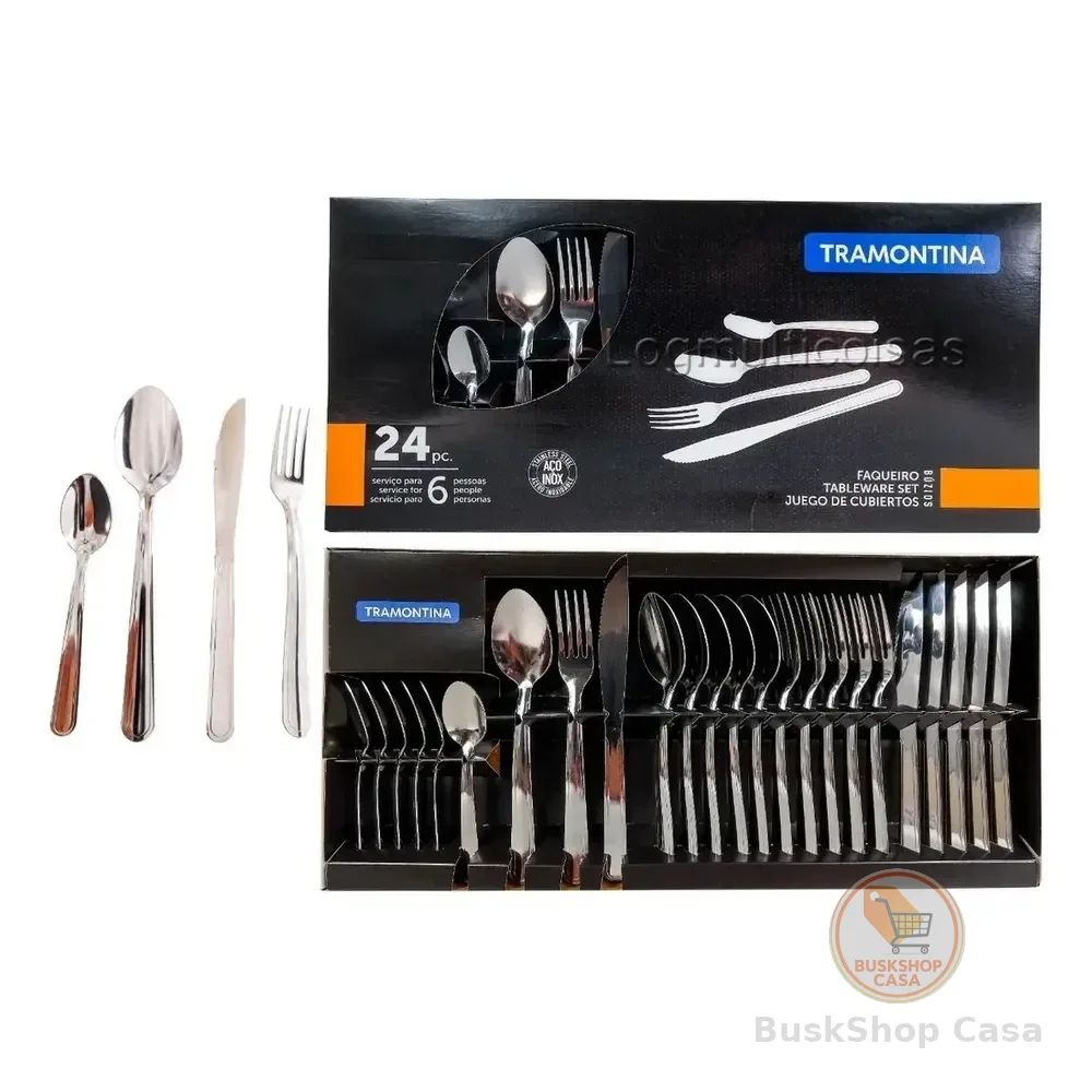 Faqueiro 24 Peças Buzios Inox 23799071 Tramontina Cor Cinza claro