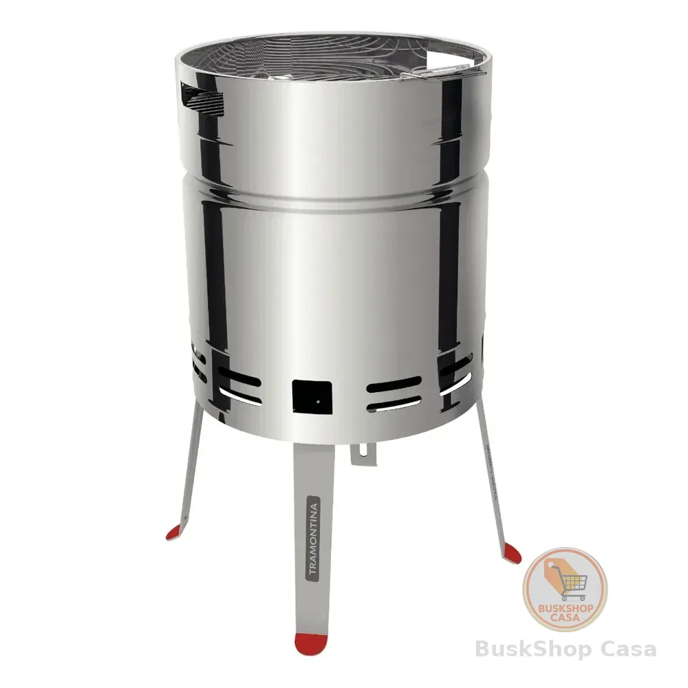 Churrasqueira A Carvão Tramontina Tcp 400 Em Aço Inox Com Bandeja Para Carvão Em Aço Esmaltado