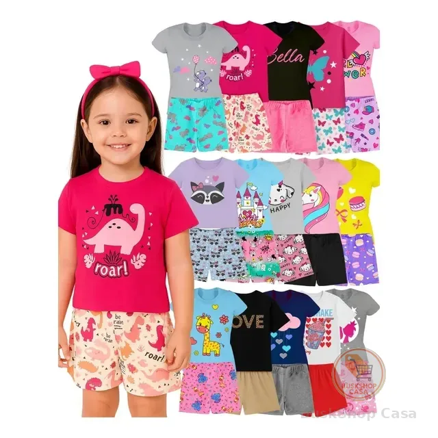 10 Peças Kit Infantil Menina 5 Conjuntos Infantil Feminino