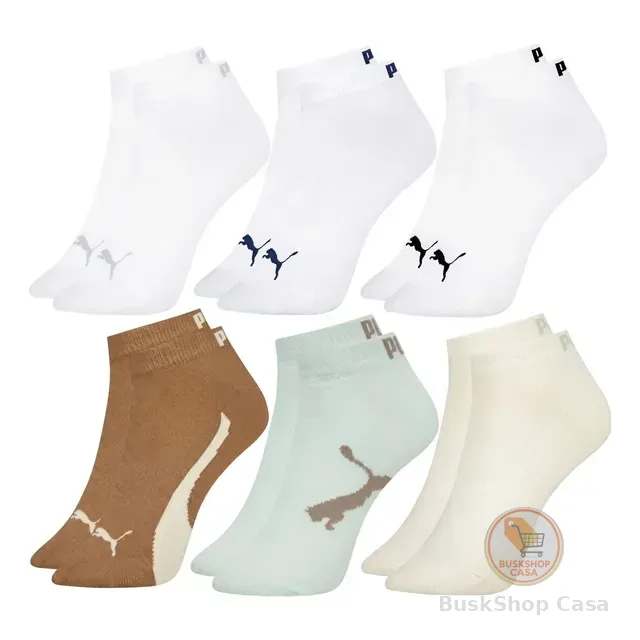 6 Pares Meias Puma Original Cano Baixo Curto Soquete Algodão