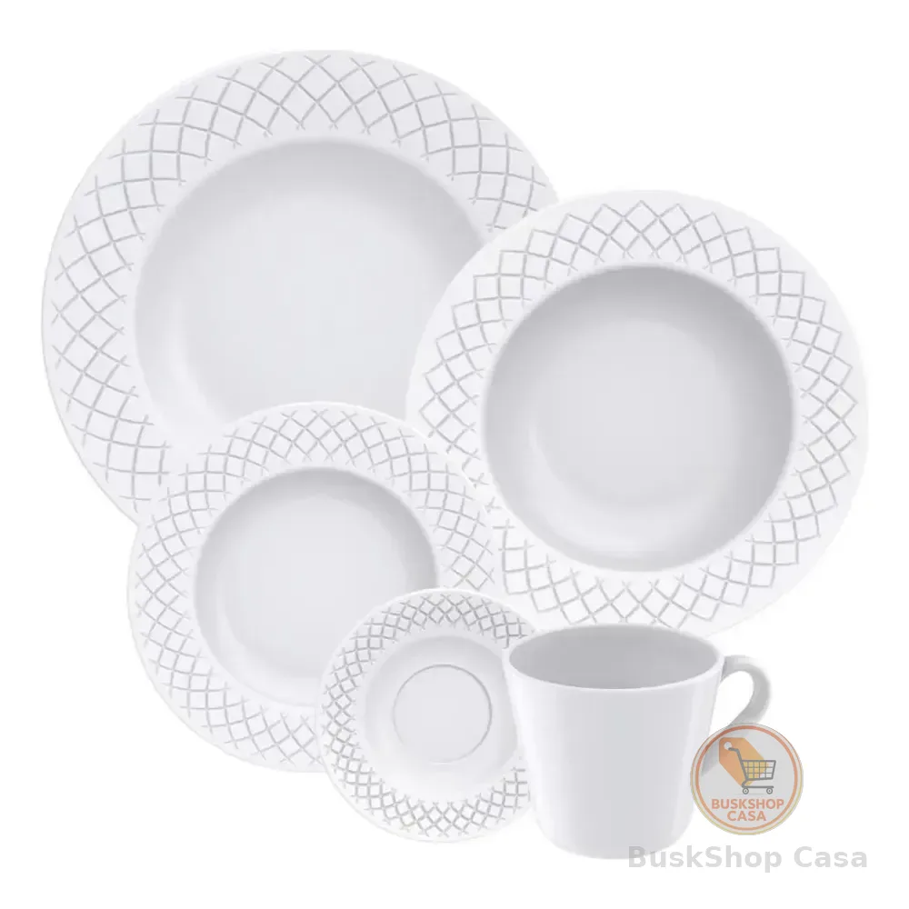 Aparelho De Jantar Ingrid Em Porcelana 20 Peças Cor Branco Tramontina
