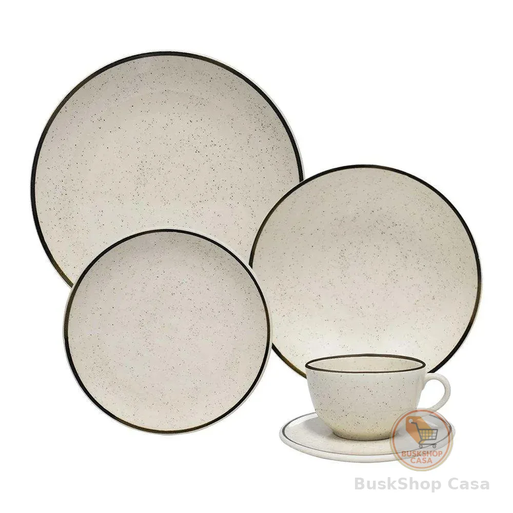 Aparelho de Jantar/Chá Oxford Brisa - Cerâmica, 20 Peças, Bege