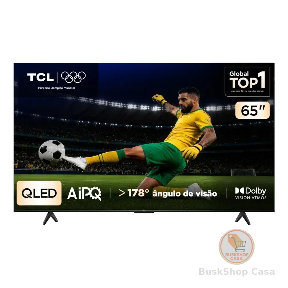 Smart TV TCL 65 Polegadas QLED 4K P7K WiFi Bluetooth Google TV HDR10  Dolby Atmos Dolby Vision 65P7K