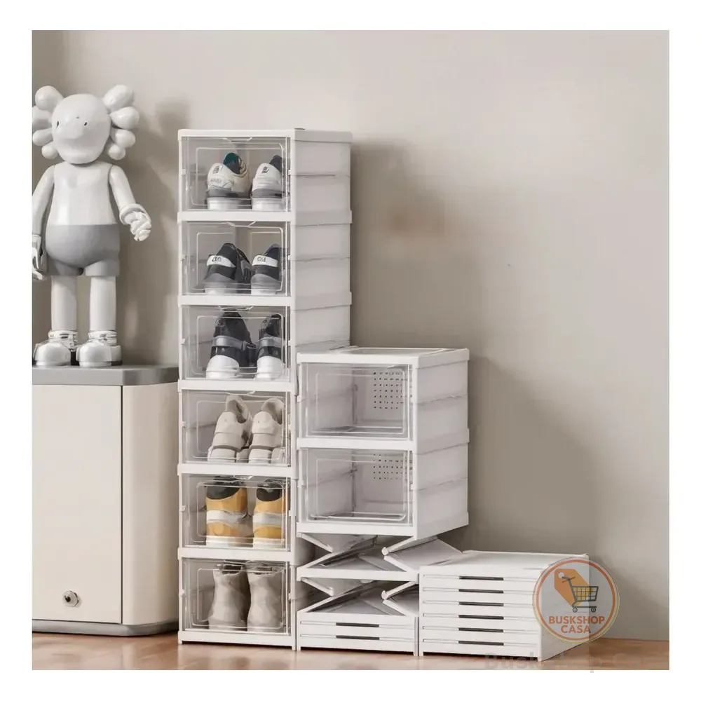 Organizador De Calçados 6 Pares Sapateira Modular Empilhável Branco