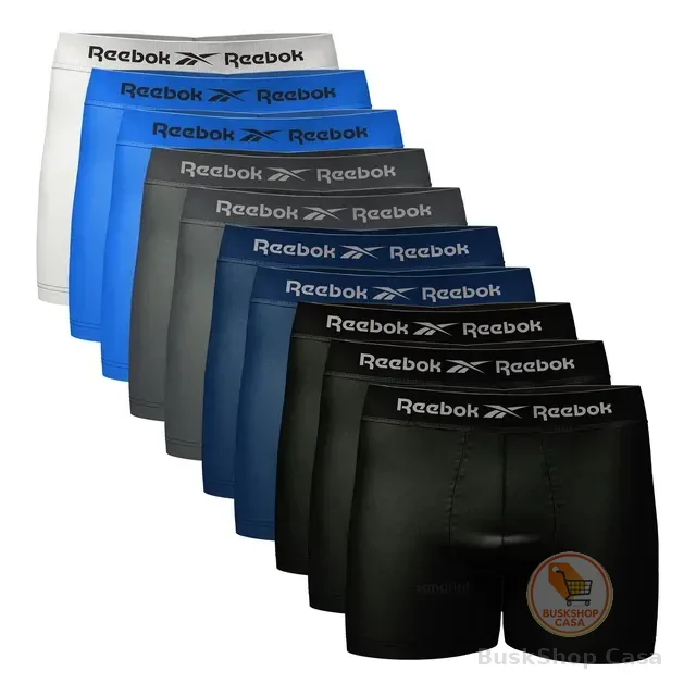 Kit 10 Cuecas Boxer Reebok Sem Costura Microfibra