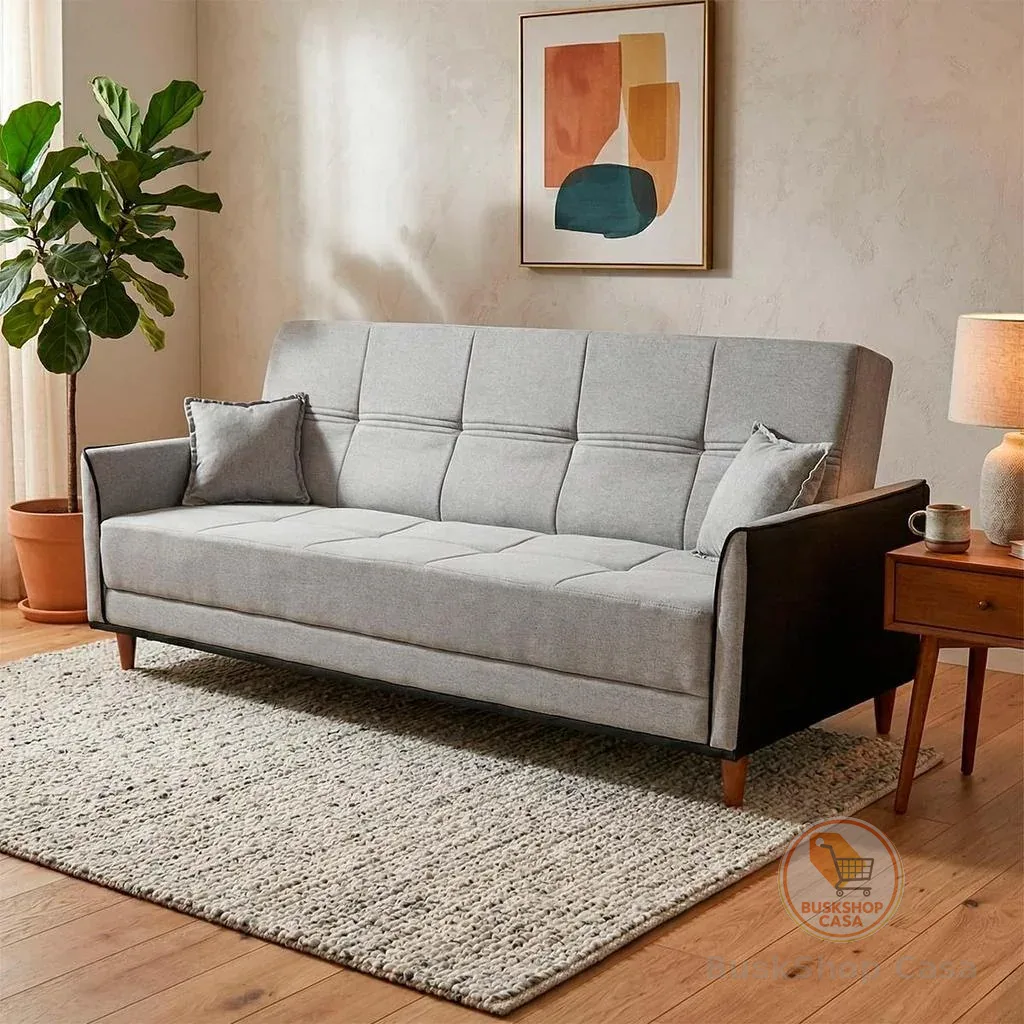 Sofá Cama Sérvia 2,00m Cinza Bouclê - King House