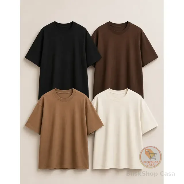 Kit 4 Camiseta Oversized Masculina Basica Lisa Longa Malhão