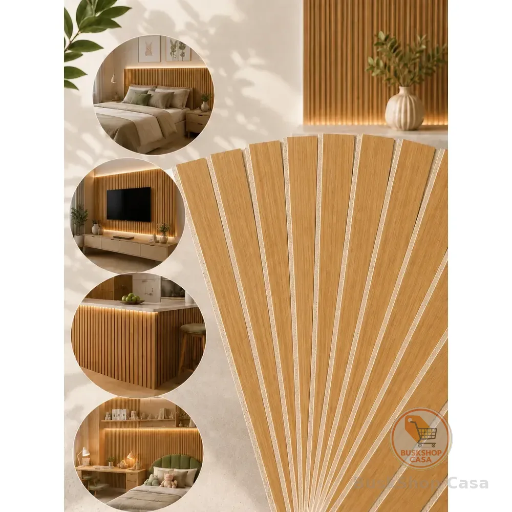 40 Placas 45cmx 11cm Ripado Luxo Autocolante Revestimento