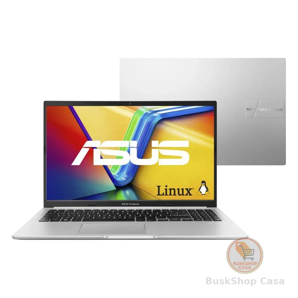 Notebook ASUS Vivobook 15 M1502YA AMD Ryzen 7 5825U 8GB Ram 512GB SSD Linux 15,6" FHD Silver - NJ611