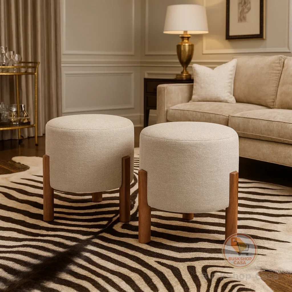 MPuff Apollo de Luxo Linho Decorativo Sala Escritório Suporta 150Kg - Escolha a Cor