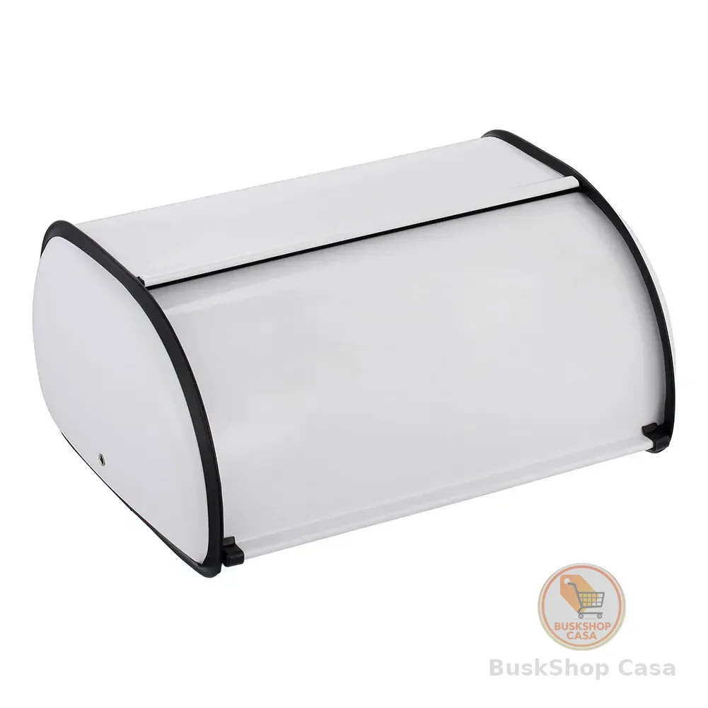Porta Pão em Metal Conserve Branco 35x23x14,5cm - Mek
