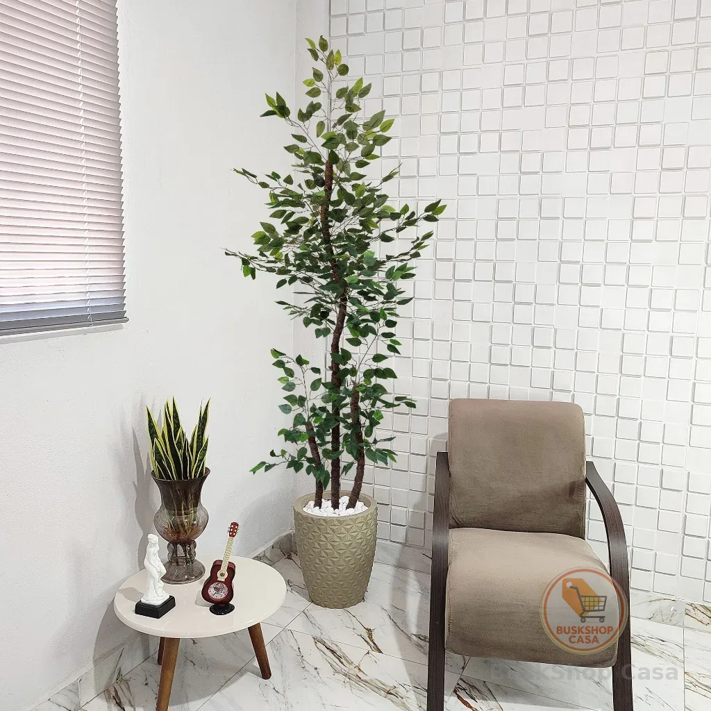 Árvore Artificial Fícus Verde 190cm Grande Vaso Decoração Pedra