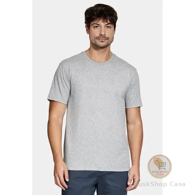 Camiseta Aramis Manga Curta Bordado Basica Cinza Mescla