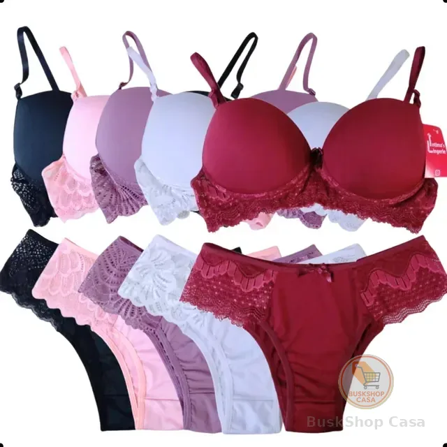 Langerie Femininas Lingerie Atacado Kit C/ 5 Conjuntos
