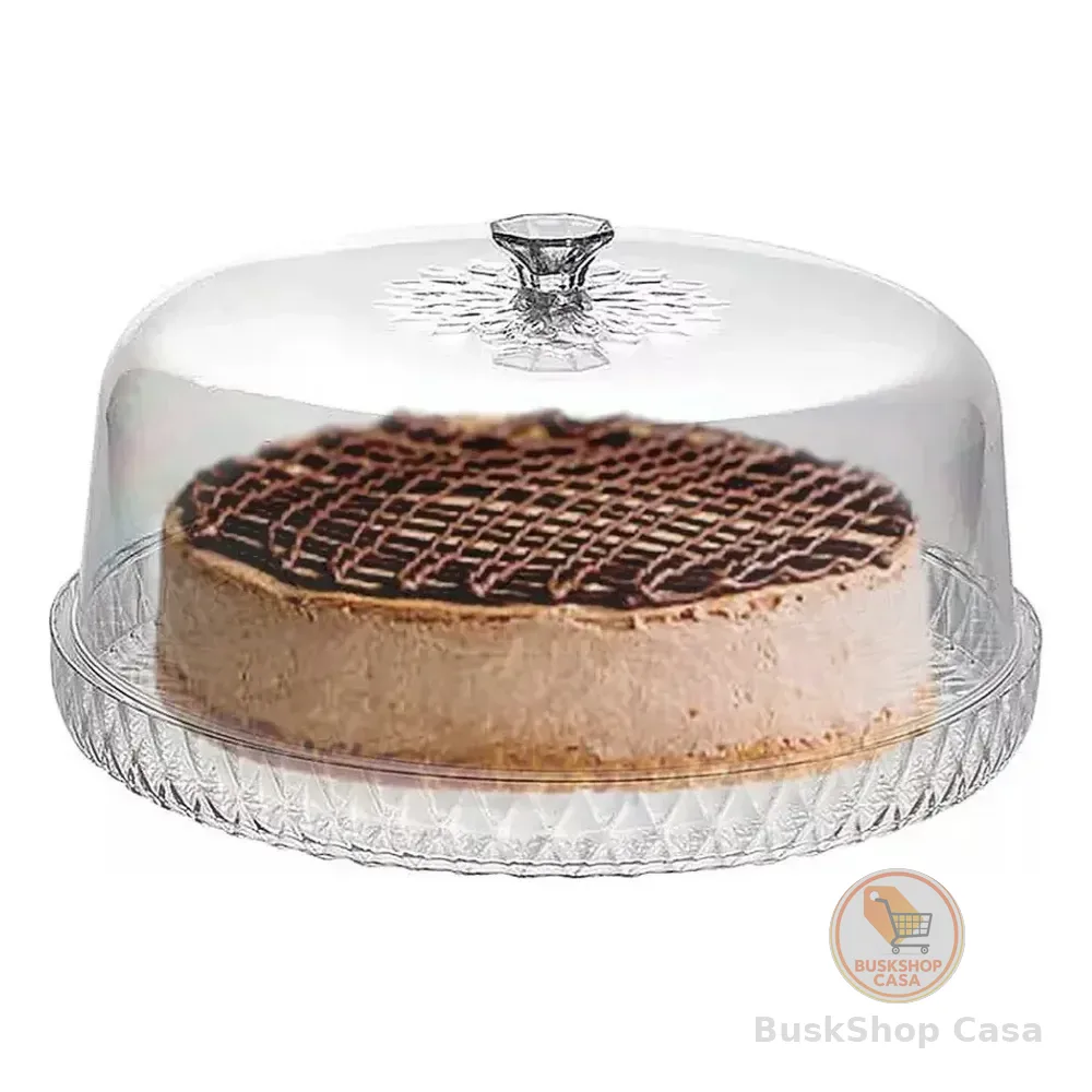 Porta Bolo Torta Boleira Acrílica Igual Vidro Plasutil Linda Cor Cristal