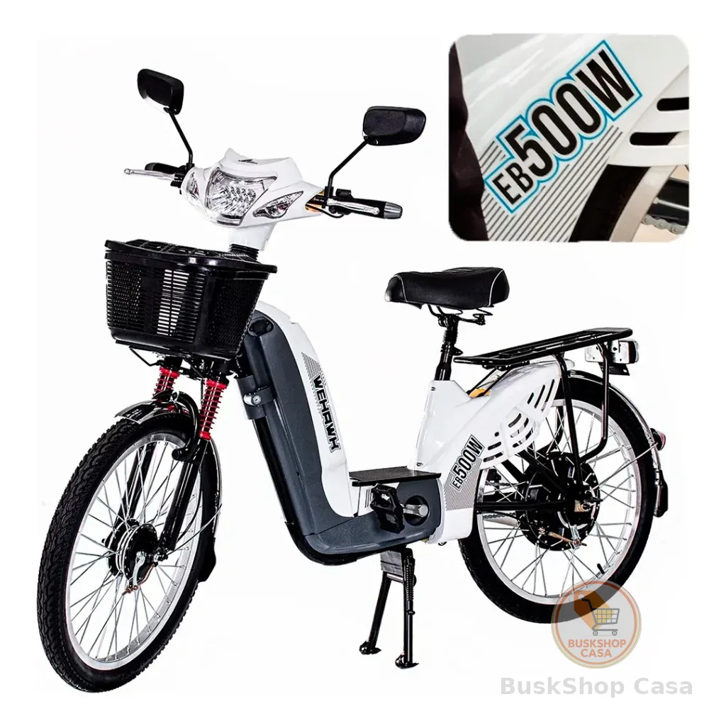 Bicicleta Scooter Elétrica 500W WeHawk EB com Bateria Chumbo Removível Sem CNH 🇧🇷