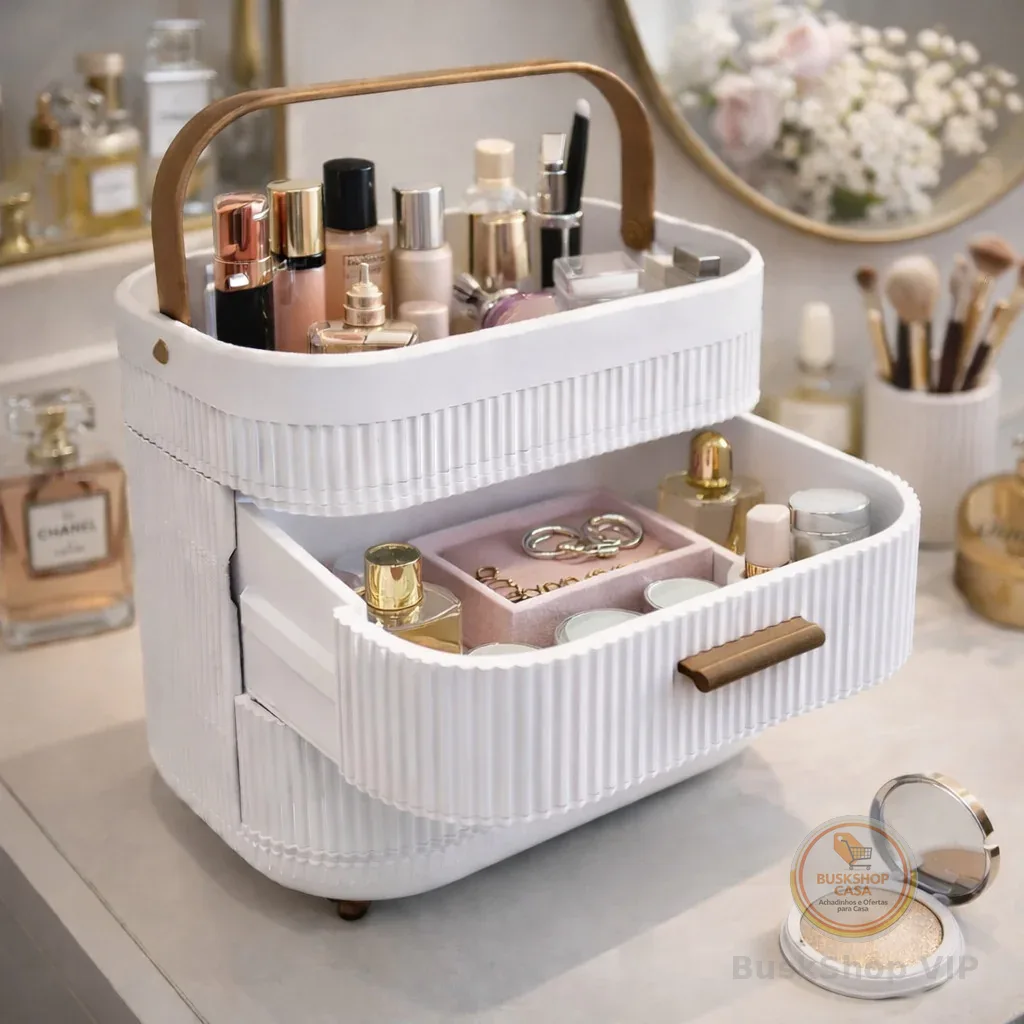 Organizador Multiuso Luxo com Gavetas | Skincare e Acessórios