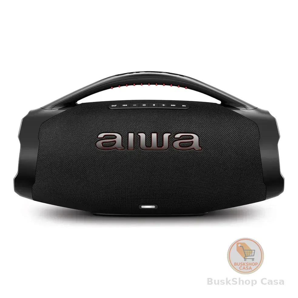 Caixa De Som Boombox Aiwa Aws-bbs-01-b 200w Ip66 30hs De Bateria Preto 127/220v