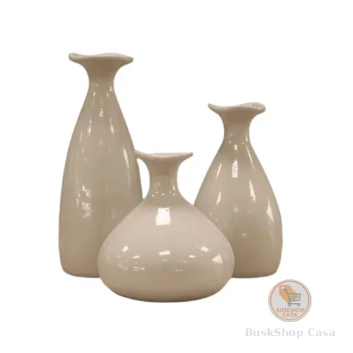 Trio Vaso Garrafa De Cerâmica Decorativa Para decoração Sala Suculenta