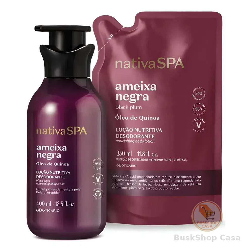 Combo Nativa Spa Ameixa Negra: Loção Corporal 400ml + Refil