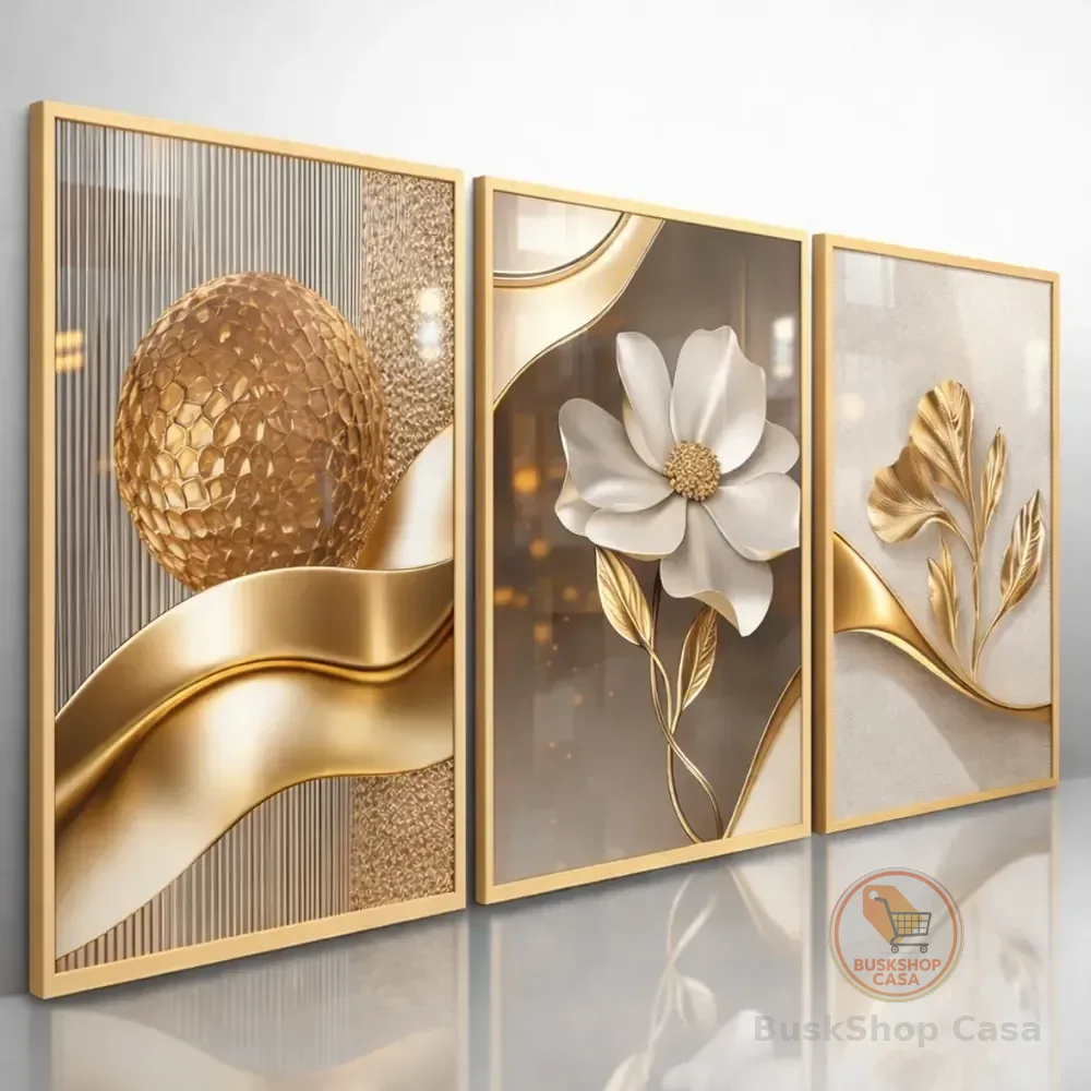 Quadros Decorativos Abstratos Floral Moderno Flores 122x60