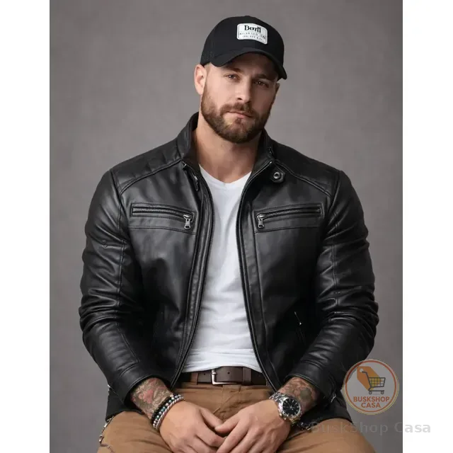 Jaqueta De Couro Masculina Casaco Frio Impermeavel Inverno