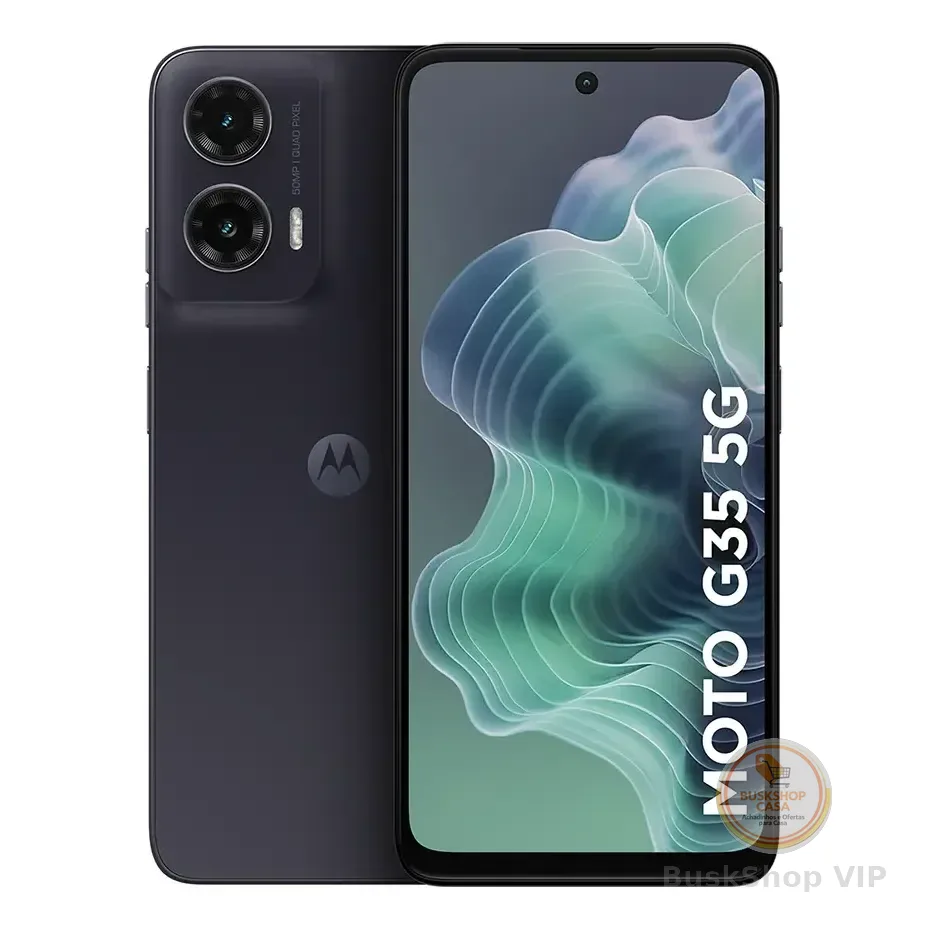Smartphone Motorola Moto G35 5g - 128gb 12gb (4gb Ram+8gb Ram Boost) E Camera 50mp Com Ai Nfc Tela 6.7 Com Superbrilho - Grafite - Vegan Leather
