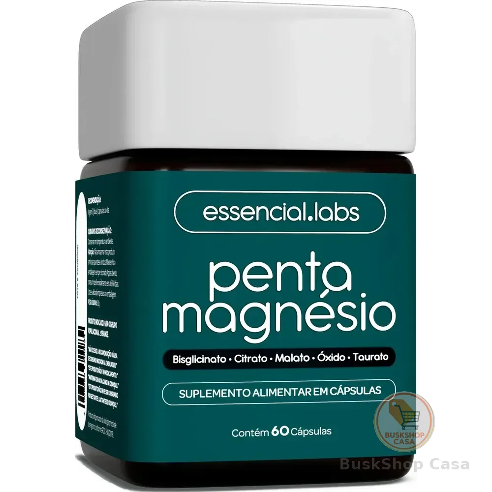 Penta Magnésio - Bisglicinato + Dimalato + Citrato + Taurato + Óxido De Magnésio - A Combinação Perfeita De 5 Magnésios Com Máxima Pureza E Biodisponibilidade - 60 Cápsulas Sem Sabor