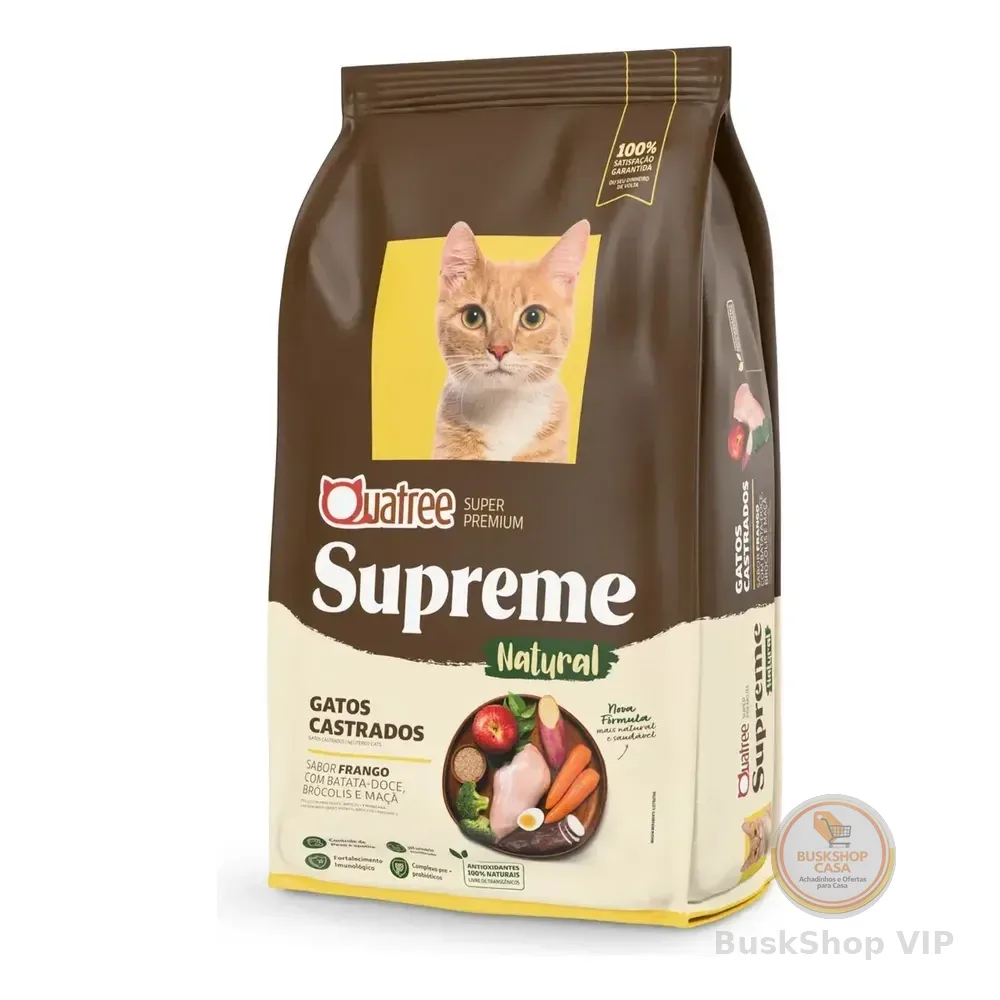 Ração Quatree Supreme Gatos Castrados Frango 10.1kg