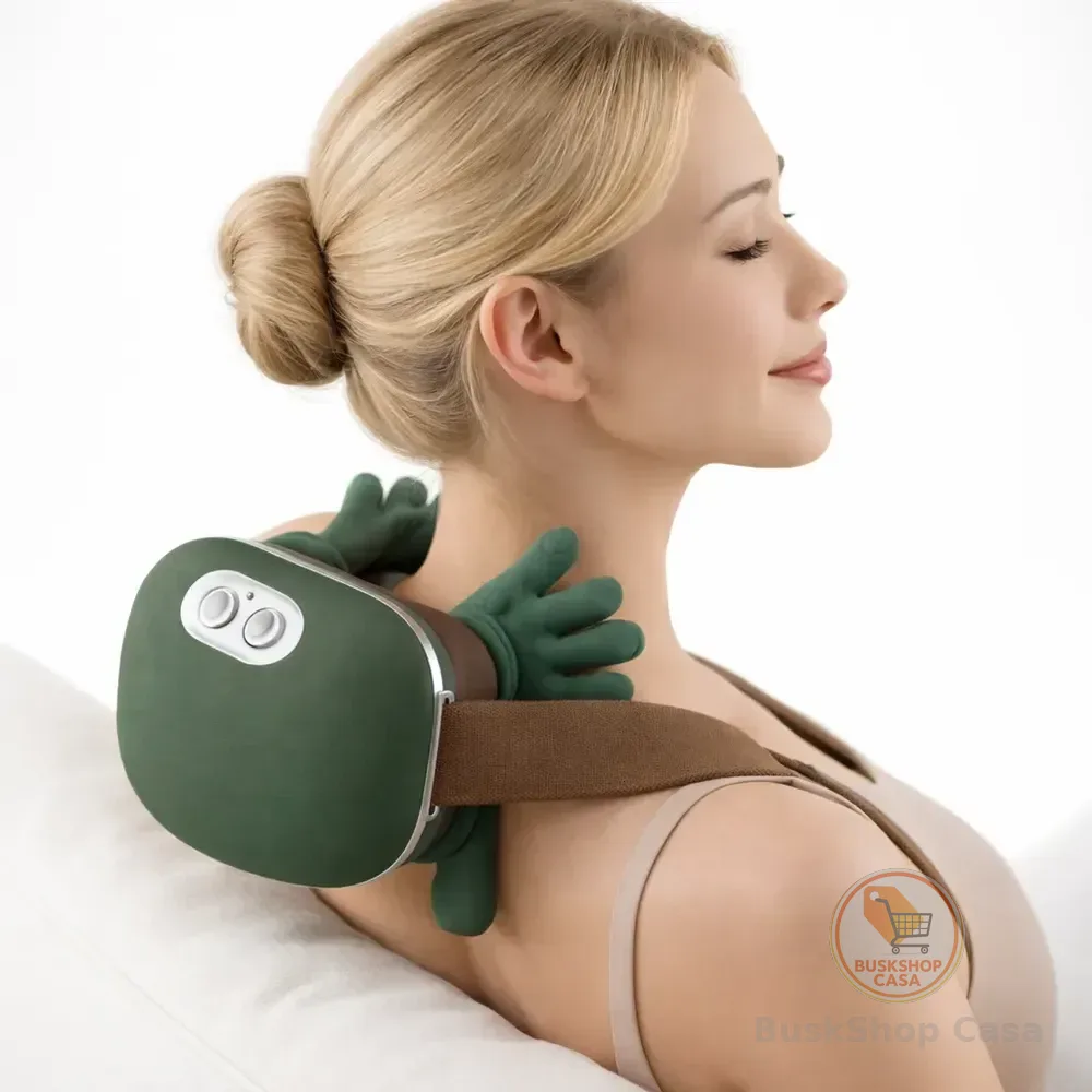 Massageador Pescoço Ombro Maozinha 3d Aquecimento Elétrico 127/220v Verde