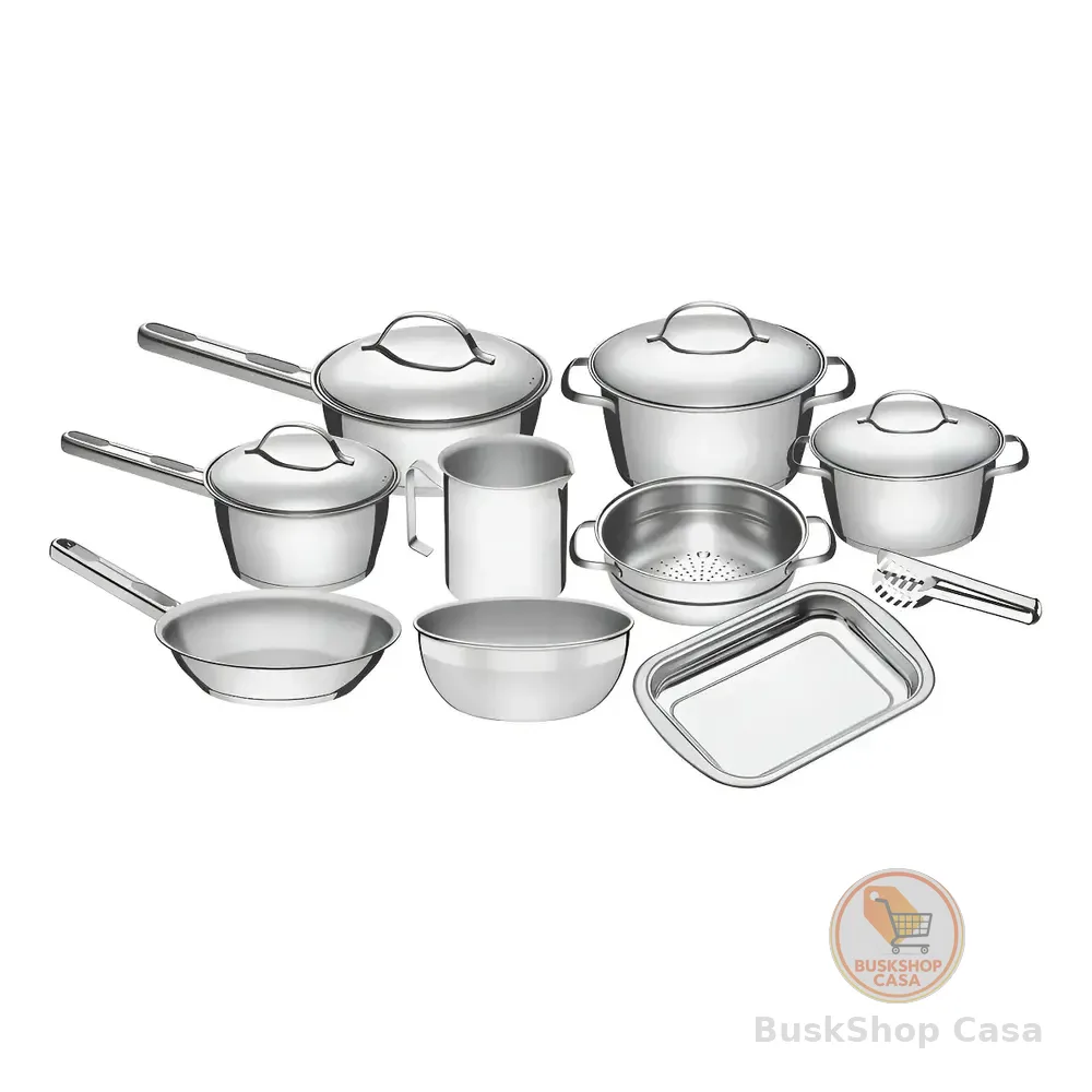 Jogo De Panelas Tramontina Inox Allegra 10p Com Pegador Plata