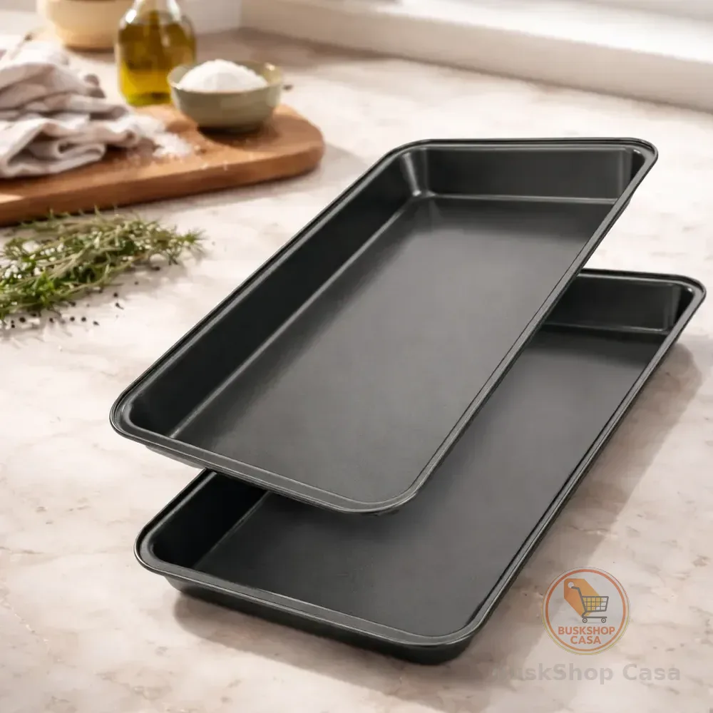 2 Assadeira Antiaderente 42cm Retangular Teflon Grande Forma