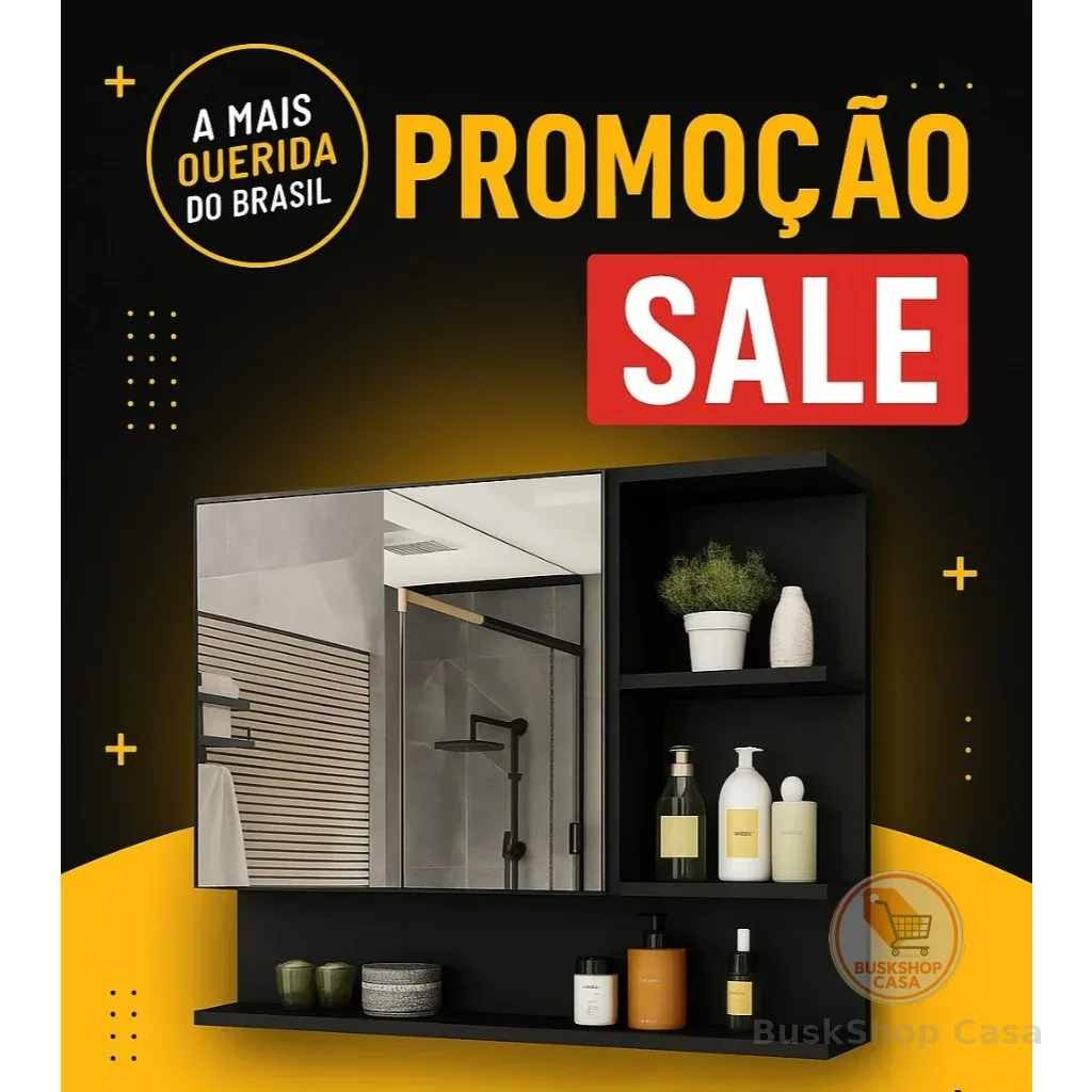 A MAIS QUERIDA DO BRASIL!  Armário Espelheira com Porta Cleopatra - VÁRIAS CORES