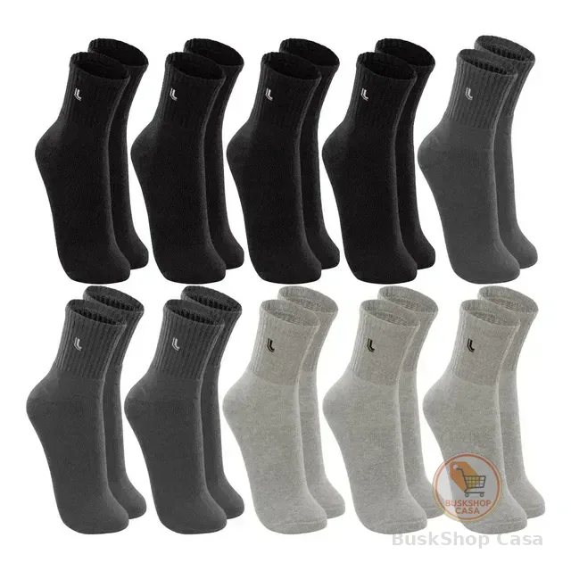 Kit 10 Pares Meia Lupo Original Masculina Cano Médio Algodão