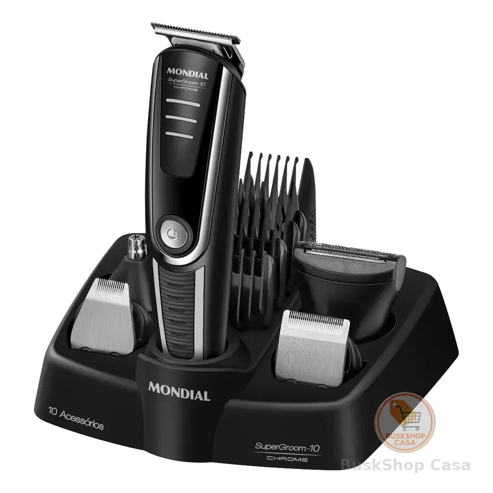 Aparador De Pelos Supergroom-10 Mondial Bivolt Bg-10 Preto 127/220v