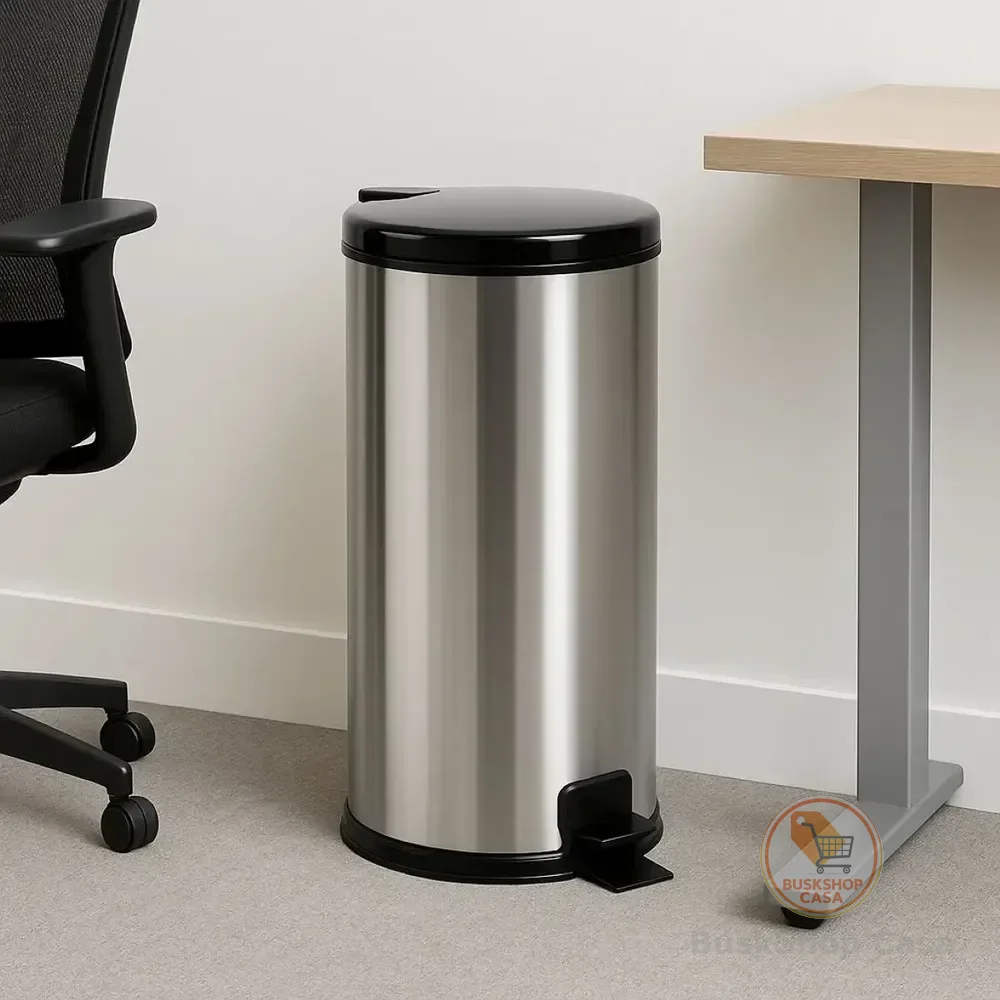 Lixeira Inox 20l Pedal Tampa Antiodor Cozinha Banheiro Preta