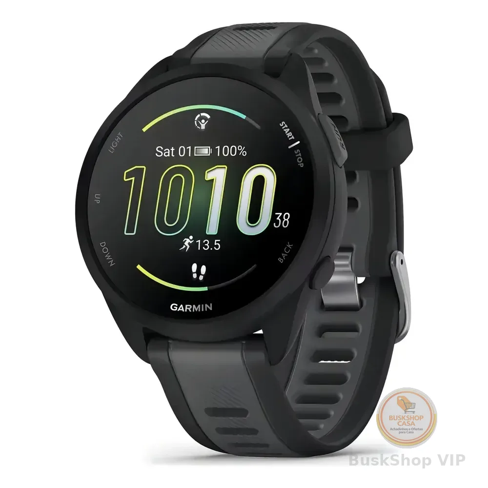 Relógio Garmin Forerunner 165 Music Amoled Preto Desenho Da Pulseira Mesh