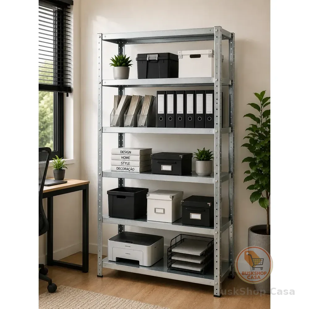 Estante Armário De Aço Galvanizada 6 Bandejas 90cm Galvanizada