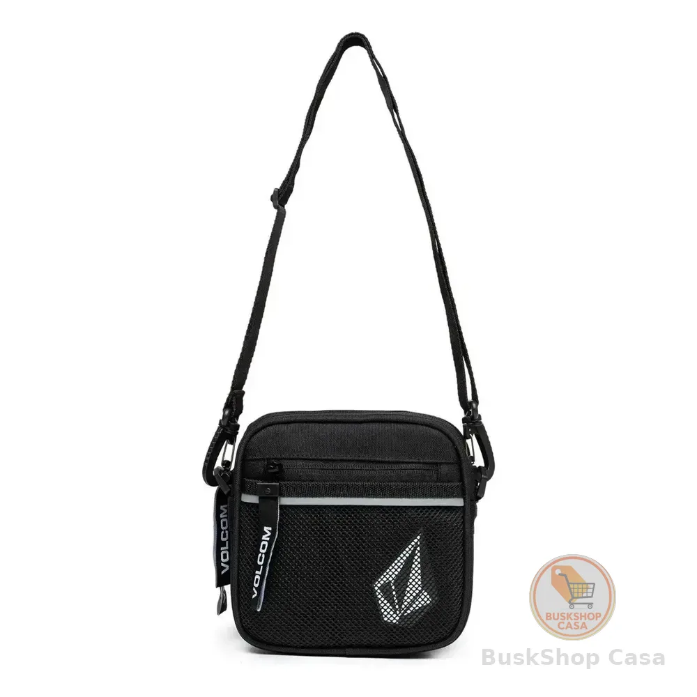 Shoulder Bag Bolsa Lateral Tira Colo Pochete Necessaire Cor Preto Desenho Do Tecido Liso