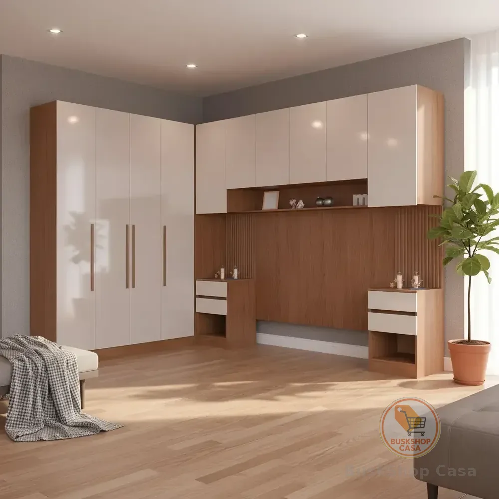 Guarda-roupa Modulado Queen Lugano 10 Portas 6 Gavetas Avel?/cappuccino