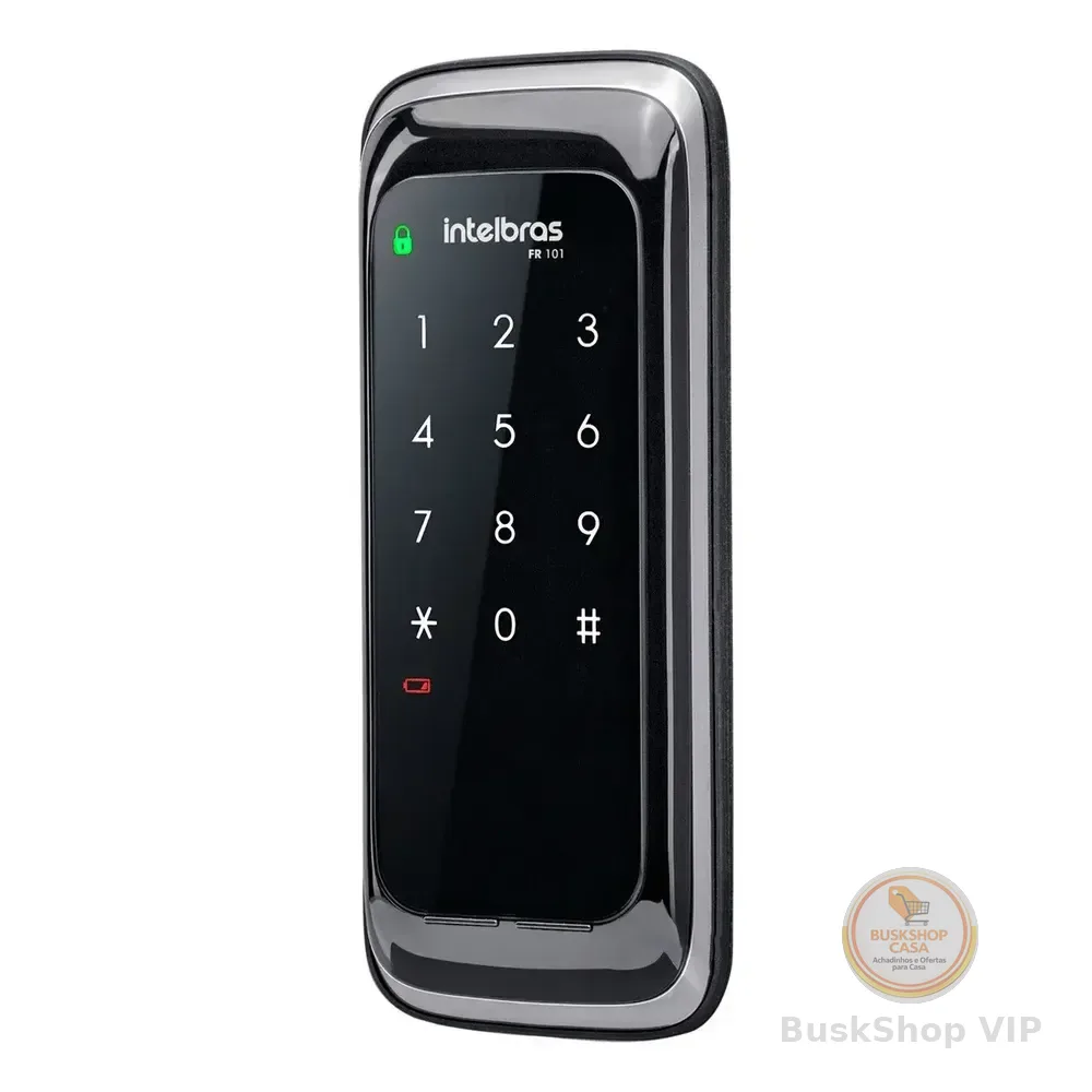 Fechadura Digital De Sobrepor Touch Screen Fr 101 Preta Intelbras Preto