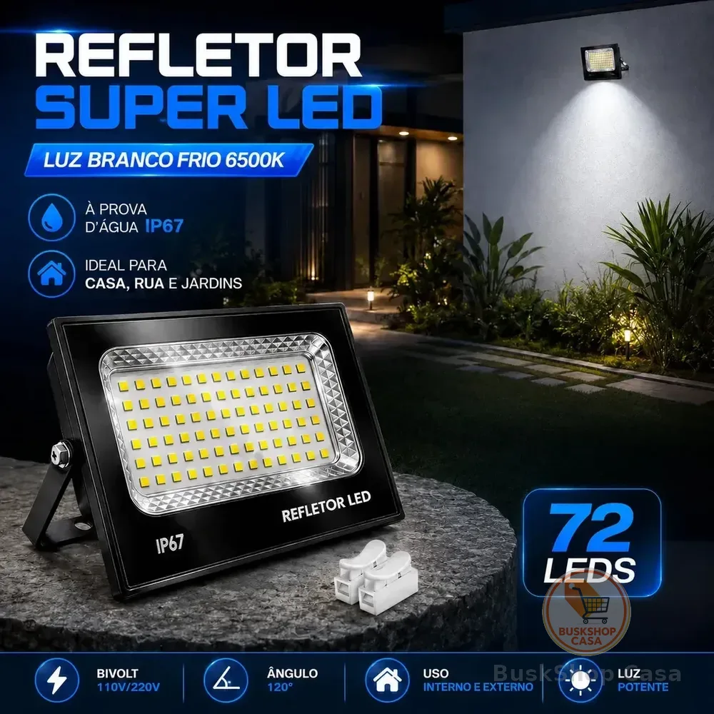 Kit 3 Refletores Led 200w Verunto Branco Frio Ip67 Alumínio 127/220v Preto