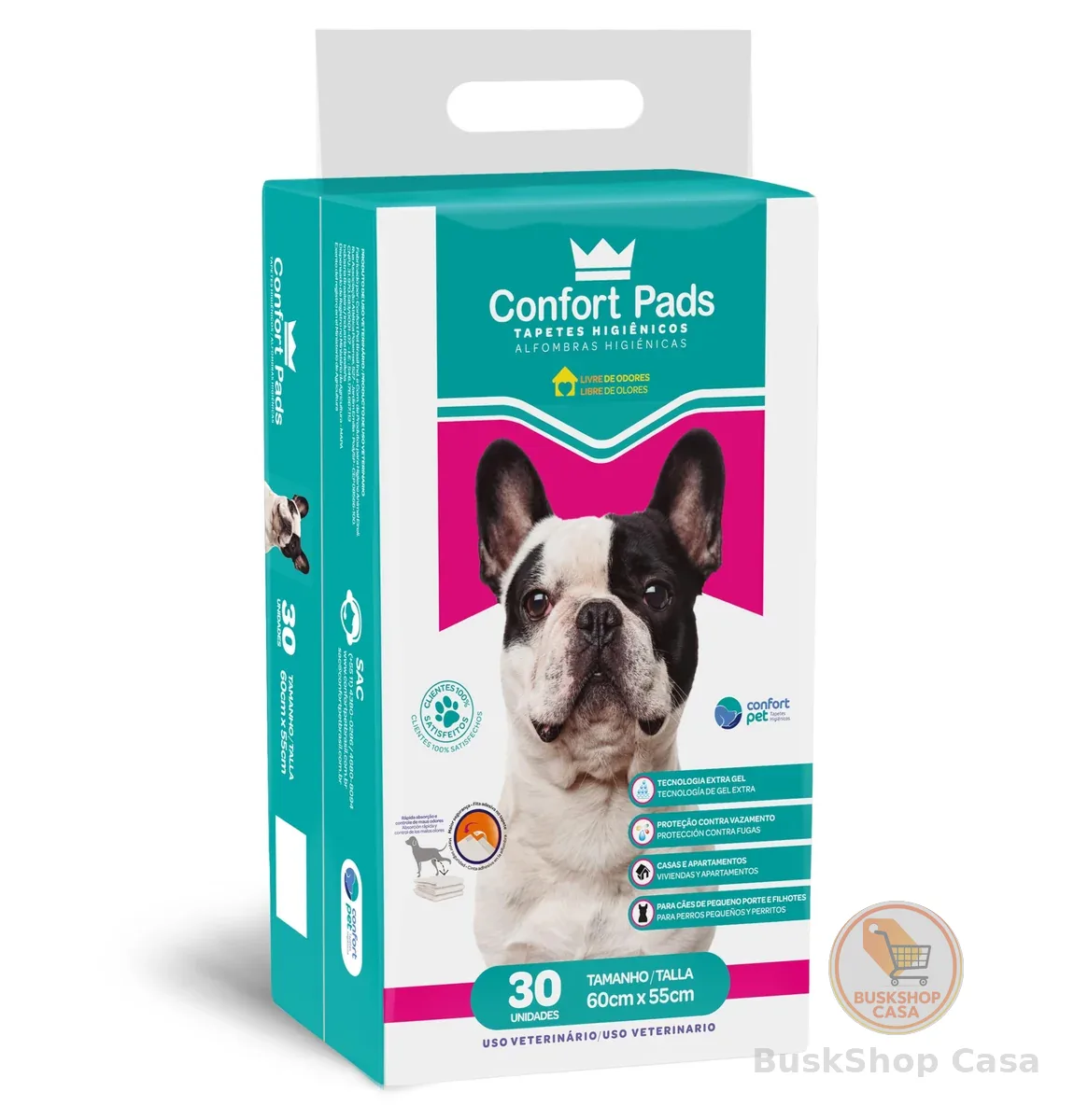 CONFORT PADS Tapete Higiênico Confort Pads 60X55 Com 30 Unidades